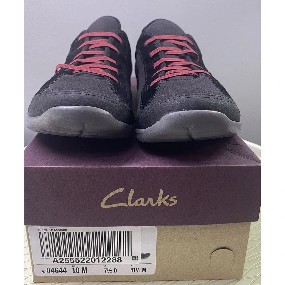Clarks Charron Twine Womens Black Synthetic Lifestyle Sneaker Shoes Sz. 10M‎ NWB